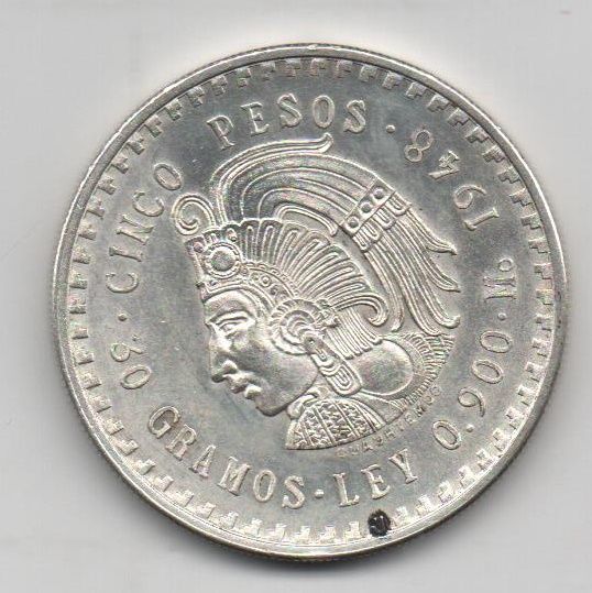 MEXICO DEL AÑO 1948 DE 5 PESOS